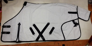 Cou détachable Gsset et queue rabat croix Surringle cheval tapis équestre Poly coton Textile produit - Product Image 4