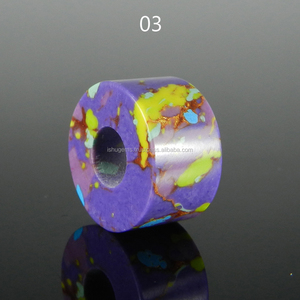 14x8x5mm smooth tyre beads - Synthetic purple mohave turquoise - Gemstone big hole beads - european beads for <b>bracelet</b> - IG0144 - Product Image 3