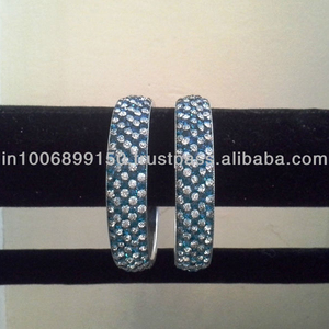 Indian Bollywood Style Traditional Lac <b>Crystal</b> Bangles Set - Product Image 3