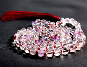 Collana annodata <span class=keywords><strong>Mala</strong></span> con pietre preziose naturali Super sette di alta qualità 108 perline perline di preghiera Japamala - Product Image 5
