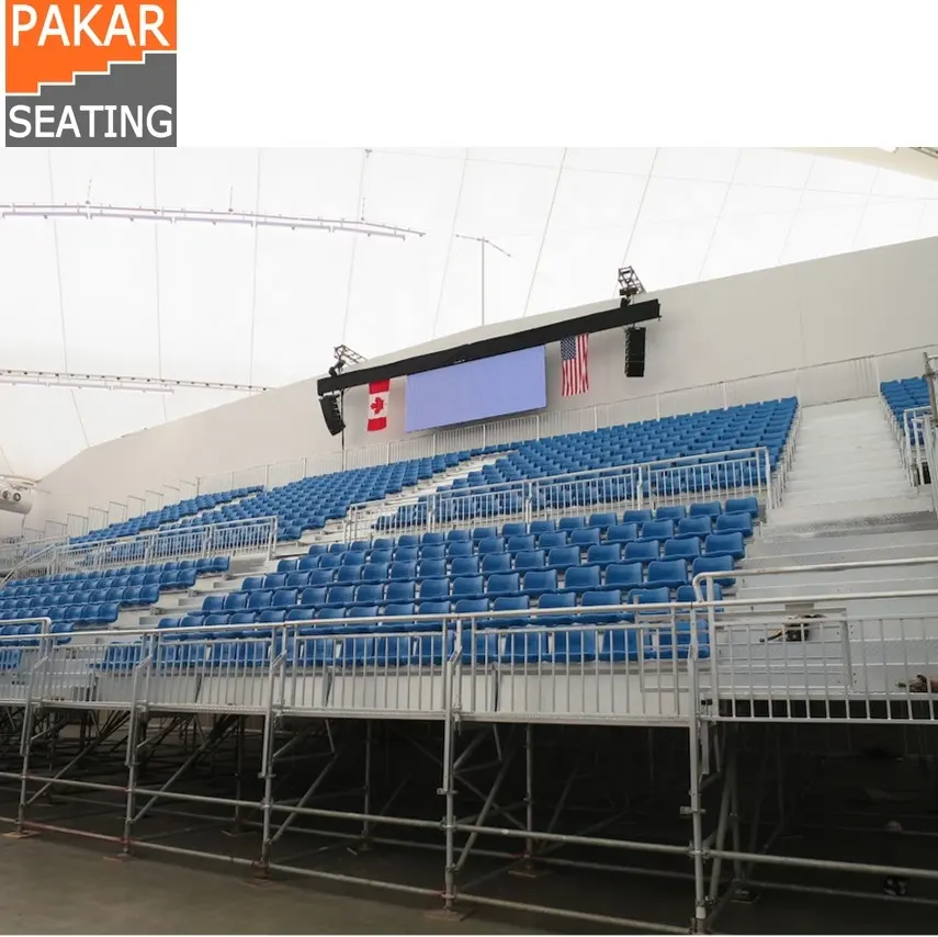 Arena sports tribune for indoor basketball, volleyball, handball