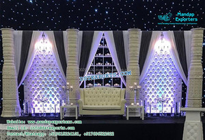 สไตล์ครึ่งดวงจันทร์ตกแต่งเวทีงานแต่งงานที่ดีที่สุดแผงฉากหลังแต่งงานอินเดียตกแต่งเวทีแต่งงาน - Product Image 4
