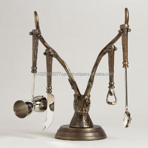 Ensemble d'outils de bar argentés Accessoires de boissons de qualité supérieure Support d'outils de bar pour 5 outils - Product Image 3