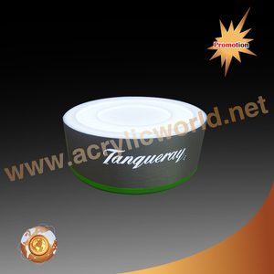 Customized Black Counter LED Illuminated <b>Acrylic</b> 3 Liquor Cosmetic Bottle <b>Display</b> <b>Stands</b> Screen Printing logo Eco-friendly - Product Image 3