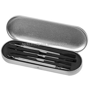 Professional Cuticle Pushers <b>Kits</b> Double Ended Stainless Steel <b>Polish</b> Finished Nail Pushers Set with Tin Box - Product Image 5