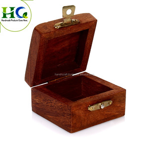 Ấn độ Artisan <span class=keywords><strong>handmade</strong></span> nghệ thuật dân gian hộp đồ trang sức gỗ với thủ công Brass Inlay khắc làm việc - Product Image 2