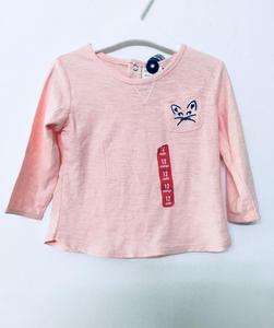 Camiseta de algodón de prendas de Bangladesh para niñas pequeñas, Color sólido de aspecto elegante para la temporada de primavera, lote de existencias/cancelación de envío/excedente - Product Image 1