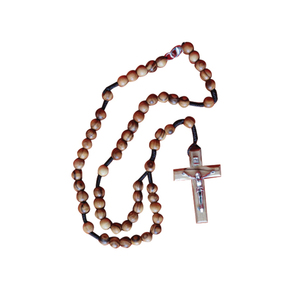 olive wood rosary beads necklace