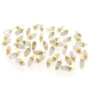 Cuarzo rutilado dorado de 16 a 18 MM con fianza, forma de Punta pequeña, colgante chapado en oro, hallazgos de joyería de piedras preciosas, cumpleaños de abril - Product Image 2