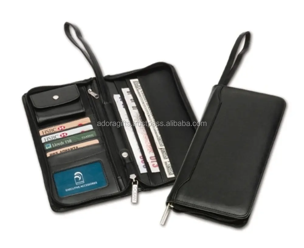 ON Sale!!! Factory Multi card slot Men's zipper leather wallet /Business style Travel purse