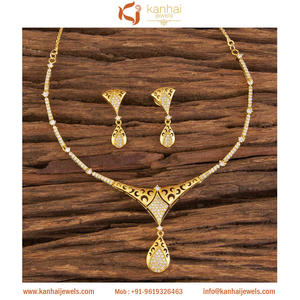 Collier Imitation Cz avec plaqué or, bijou en or blanc, 58249 - Product Image 1