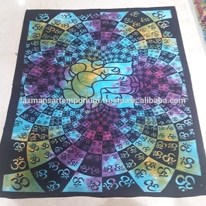 Nuevas sábanas/tapices de pared de algodón tejido con estampado de 7 chakras en varios colores, lavables, al por mayor desde India - Product Image 3