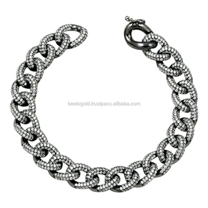 Pulsera de cadena de piedra de varios colores Gourmet de Plata de Ley 925K - Product Image 4