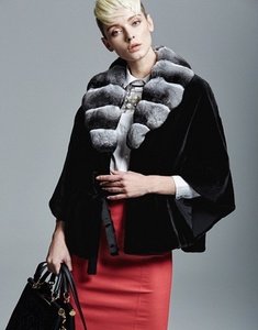 Manteau en fourrure de vison véritable pour femmes, poncho à imprimé léopard, écologique, respirant, nouveau design - Product Image 2