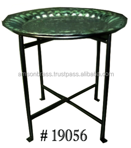 Plateau à café marocain en fer forgé embossé de forme carrée, décoration de table marocaine, décoration d'intérieur - Product Image 3