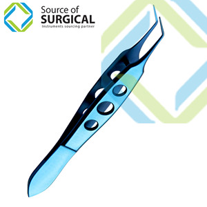 Pinzas para cejas recubiertas de titanio azul con pinzas para pestañas de Punta puntiaguda - Product Image 1