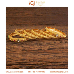 6 pc brazaletes con chapado en oro 18323 Ruby - Product Image 1