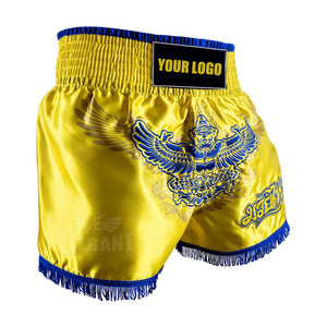 Pantalones cortos de fitness Wang Hag con texto personalizado Muay Thai MMA Boxers traje de entrenamiento personalizado Kickboxing y pantalones con logotipo de boxeo - Product Image 1