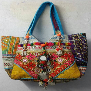 Bolso de lona único hecho a mano de diseñador estilo BANJARA para mujer con logotipo personalizado y forro de lona - Product Image 1