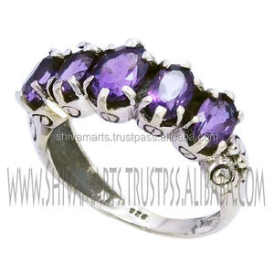 Luxury Wholesale Jewelry 925 Sterling Silver Amethyst Gemstone Eternity Vermeil <b>Ring</b> for All <b>Man</b> and Women Silver Jewelry - Product Image 2