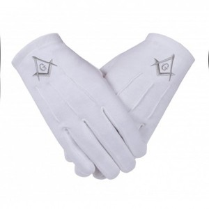 Guantes Masónicos con Símbolo - Oro Atlantis International 100% Calidad para Uso Diario - Product Image 1