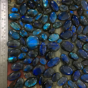 ต่างหูหลังเบี้ยลาบราดอไรต์แฟลชสีฟ้าคุณภาพสูงคุณภาพระดับ AAAA พลอยธรรมชาติหลวมสร้างริด้าอาร์ซี L8ไม่มีการรักษา - Product Image 4