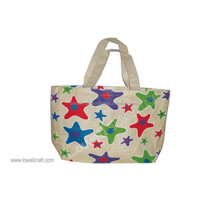 GEOMETRIC PRINTED JUTE MINI HANDLED SHOPPING <b>BAG</b> From DELHI - Product Image 1