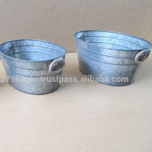 Jardinière en métal galvanisé de haute qualité pour l'exportation Quantité en vrac Vintage Unique Meilleure vente Fabriqué en Inde Vente directe en usine - Product Image 2