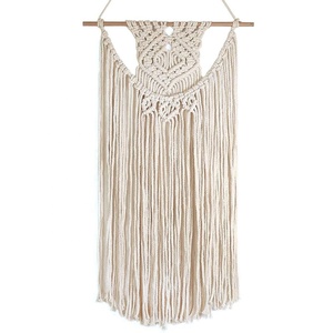 Gran tamaño bohemio diseño señora macramé colgante de pared cordón de algodón orgánico decoración del hogar - Product Image 4
