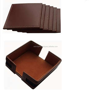 Posavasos decorativo de cuero PU para cerveza, posavasos de lujo de gama alta - Product Image 1