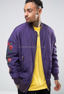 Vestes bomber en satin décontractées pour hommes, légères, respirantes, imperméables, écologiques, avec décoration brodée, vêtements d'extérieur d'hiver - Product Image 2