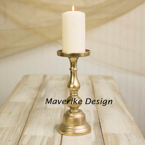 Bougeoir pilier en métal de luxe moderne plaqué or pour la maison et le mariage Lumières de table Décoration Bougeoir - Product Image 3