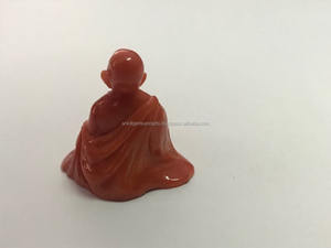 Talla Antigua de Coral del Buda Risueño, Piedra Preciosa Natural en Rojo y Naranja para Fines Decorativos - Product Image 5