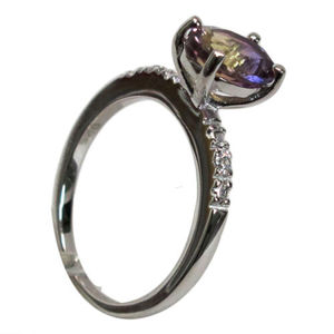 ADORABLE ANILLO DE PLATA DE LEY 925 AMETRINA CORTA OVALADA - Product Image 2