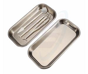 Plat à outils de laboratoire plat en acier inoxydable, plat de service de perçage professionnel, plateau pour outils médicaux dentaires meilleure qualité 1 pièce - Product Image 5