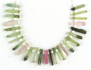 Exquisita forma de lápiz, turmalina Natural multicolor, fabricación de piedras preciosas sin tratar, cuentas de joyería, pequeñas y hermosas cuentas - Product Image 1