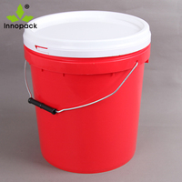 Ember Plastik Bulat 20L 5 Galon Berwarna Tahan Oksidasi, Food Grade, Anti-statis, Dapat Disesuaikan