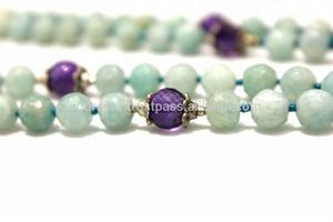 Hot Selling Amazonite Amethyst Gemstone Faceted 108 <b>Mala</b> <b>Beads</b> Handmade Gemstone Jewelry Necklace - Product Image 4
