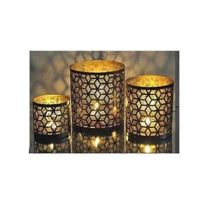 Candelabro votivo de Metal de diseño antiguo, decoración elegante para el hogar para festividades navideñas, tarros y linternas de velas de Metal - Product Image 1