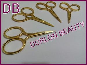 Tijeras rectas doradas con Diseño Artesanal elegante para arte de uñas y corte de cutículas, tijeras de belleza de acero inoxidable - Product Image 2