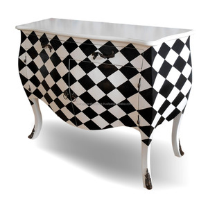 Home Furniture - Wooden <b>Living</b> <b>Room</b> <b>Cabinet</b> Furniture Checkered Color French Style - Product Image 2