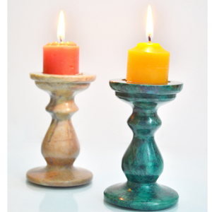 T-Light Chandelier Bougeoir Décoration de la Maison Stéatite Colorée Décor Naturel Votive - Product Image 1