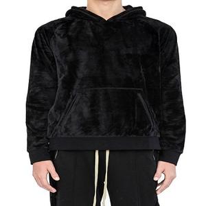 Sweat à capuche en velours pour hommes, haut personnalisé, vente en gros, - Product Image 1