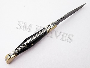 Laguiole Damasco cuchillo plegable hecho a mano (smf34) - Product Image 5