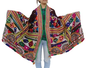 Chal de trabajo con espejo bordado hecho a mano, venta al por mayor, banjara kutchi rabari - Product Image 2