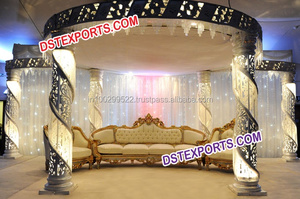 Mandap de Lujo Indio para Decoración de Bodas, Conjunto de Mandap de Cristal Plazo para Bodas, Mandaps de Cristal de Fibra con Corte de Diamante, INGLATERRA - Product Image 3