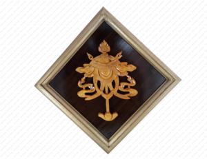 Parapluie de bon augure en bois sculpté à la main modèle de tenture murale AC 4005 pliable pour la promotion - Product Image 1