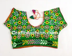 Hand bestickt kutch arbeit bluse-Indische Saree Readymade Bluse-Bunte kutch bestickt saree bluse