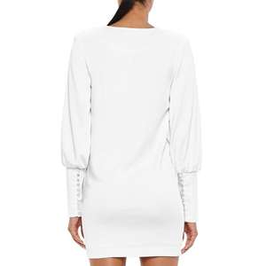 Abbigliamento Casual bianco wrap oltre cowl neck abiti delle donne on-line - Product Image 2