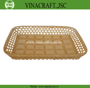 Panier de rangement rectangulaire en bambou Caractéristiques de pliage tissé bon marché et durables pour une utilisation en cuisine pour le stockage des aliments - Product Image 5